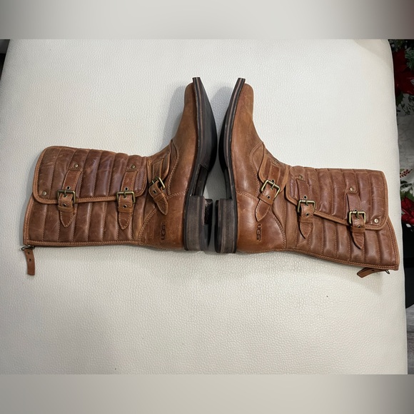 NWT - UGG Women's Tatum 3 Buckle Leather Biker Boots - EU 40/US 9 - Picture 6 of 11